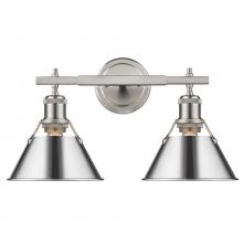  3306-BA2 PW-CH - Orwell 2-Light Vanity Light in Pewter with Chrome